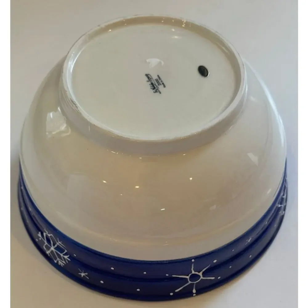 Vtg 2000 St. Nicholas Square Snowman Mixing Bowl Large Holiday Winter